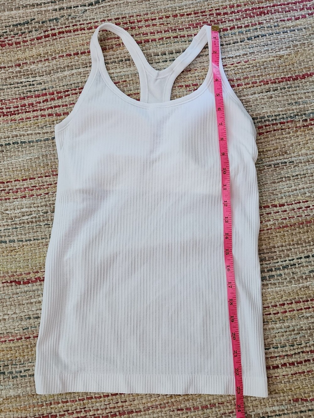 Lululemon Atletica Ebb To Street White Racerback Yoga Tank Top Size 6 - Picture 5 of 7